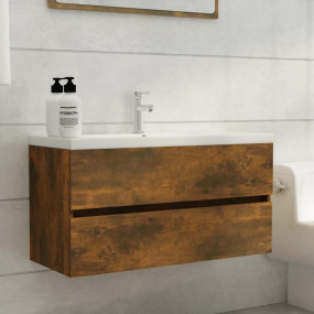 Sink Cabinet Smoked oak Engineered wood 35.4 in