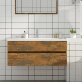 Sink Cabinet Smoked oak Engineered wood 39.4 in Sink Ca...