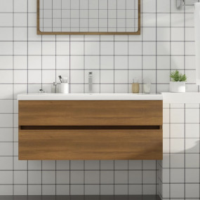 Sink Cabinet Brown Oak Engineered Wood Medium Sink Cabi...