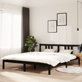 Bed Frame Black Solid pine wood Full Durable Bed Frame