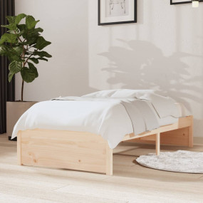 Bed Frame Natural wood Solid pine wood, Plywood slats S...