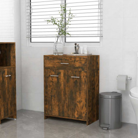 Bathroom Cabinet Smoked Oak Engineered Wood 23.6 x 13.0...