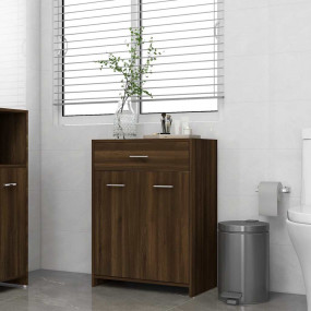 Bathroom Cabinet Brown Oak Engineered Wood Bathroom Cab...