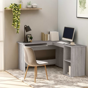 Corner Desk Grey Sonoma Engineered Wood Moderate