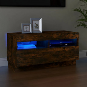 TV Cabinet Smoked Oak Engineered Wood Medium Modern