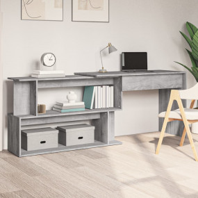 Corner Desk Grey sonoma Engineered wood Large Rotatable