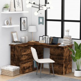 Corner Desk Smoked Oak Engineered Wood 57.1 x 39.4 x 29...