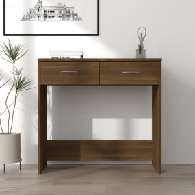 Desk Brown Oak Engineered Wood Compact Storage Desk