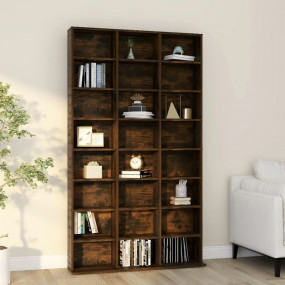 CD Cabinet Smoked Oak Engineered Wood Tall Storage Cabi...