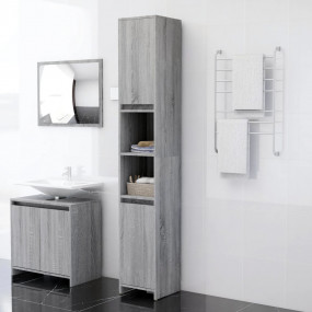 Bathroom Cabinet Grey sonoma Engineered wood Tall