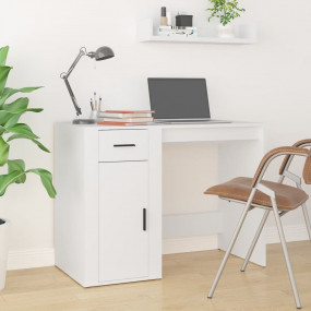 Desk White Engineered wood Standard Desk Rectangular Mo...
