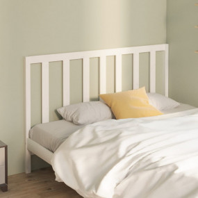 Bed Headboard White Solid pine wood 65.4 x 1.6 x 39.4 i...