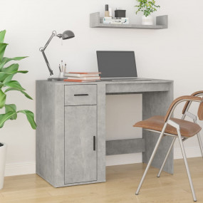 Desk Concrete Grey Engineered Wood Medium Storage Desk
