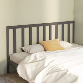 Bed Headboard Grey Solid Pine Wood 81.1 in Appealing De...