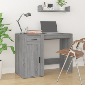 Desk Grey Sonoma Engineered Wood Compact Desk Rectangul...