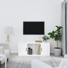 TV Cabinet White Engineered wood Medium TV Cabinet Rect...