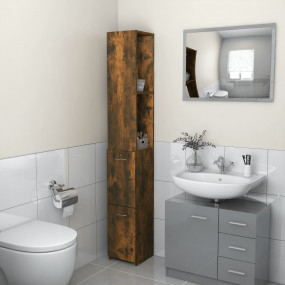 Bathroom Cabinet Smoked oak Engineered wood Tall storag...