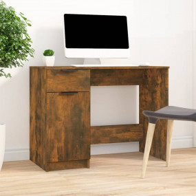 Desk Smoked oak Engineered wood 39.4 x 19.7 in Storage ...