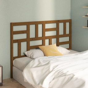 Bed Headboard Honey brown Solid pine wood Decorative In...