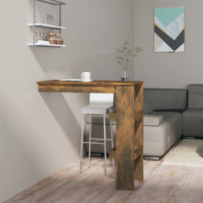 Wall Bar Table Smoked Oak Engineered Wood Compact Wall ...