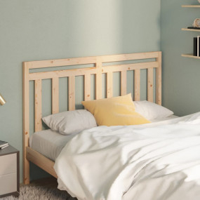 Bed Headboard Light Brown Solid Pine Wood Durable Bed H...