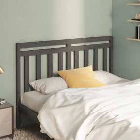 Bed Headboard Gray Solid pinewood 65.4 x 1.6 x 39.4 in ...