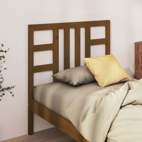 Bed Headboard Honey Brown Solid Pine Wood 31.9 x 1.6 x ...