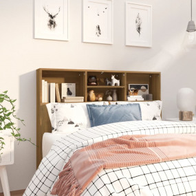 Headboard Cabinet Brown oak Engineered wood 47.2x7.5x40...