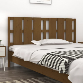 Bed Headboard Honey brown Solid pine wood 65.2x1.6x39.4...