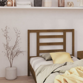 Headboard Honey Brown Solid Pine Wood Medium Decorative...