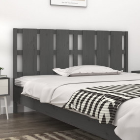 Bed Headboard Grey Solid Pine Wood 73.0 x 1.6 x 39.4 in...