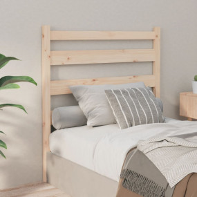 Bed Headboard Natural Pine Solid Pine Wood 31.9 x 1.6 x...
