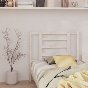 Headboard White Solid pine wood 41.7 x 1.6 x 39.4 in Si...