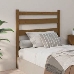 Bed Headboard Honey Brown Solid Pine Wood Standard