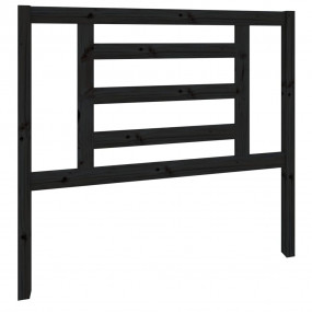 Headboard Black Solid Pine Wood 41.7 in x 39.4 in