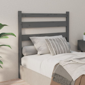 Bed Headboard Grey Solid Pine Wood Standard Decorative ...