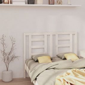 Headboard White Solid Pine Wood Medium Decorative Inlay...