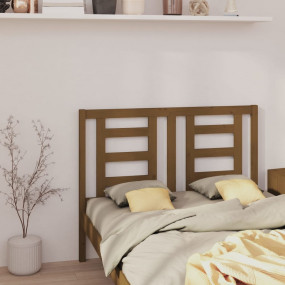 Headboard Honey brown Solid pine wood Full-sized Stylis...