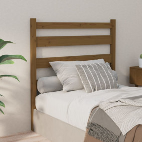 Bed Headboard Honey Brown Solid Pine Wood Medium