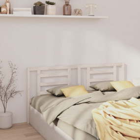 Bed Headboard White Solid pine wood 61.4 x 39.4 x 1.6 i...