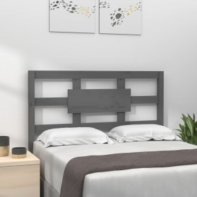 Bed Headboard Grey Solid pinewood Medium Decorative Inl...