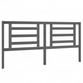 Bed Headboard Gray Solid Pine Wood 73.2 in x 1.6 in x 3...