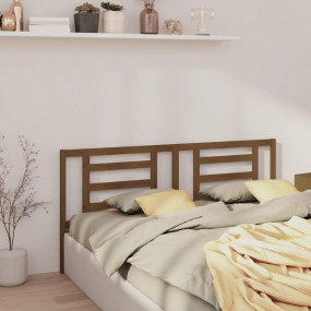 Bed Headboard Honey Brown Solid Pine Wood Twin Size
