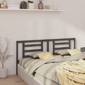 Bed Headboard Grey Solid pine wood 81 in wide Durable