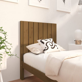 Bed Headboard Honey Brown Solid Pine Wood 31.7 x 1.6 x ...