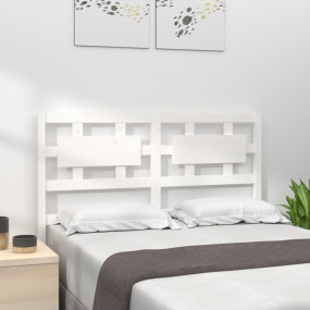 Bed Headboard White Solid Pine Wood 55.3 in wide