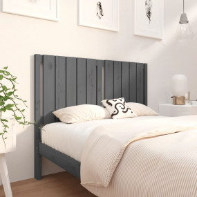 Bed Headboard Grey Solid Pine Wood Standard Decorative ...