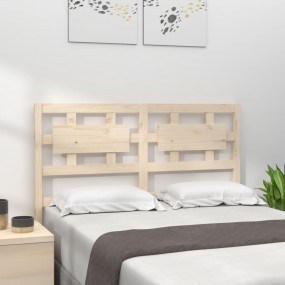 Bed Headboard Natural wood Solid pine wood Queen