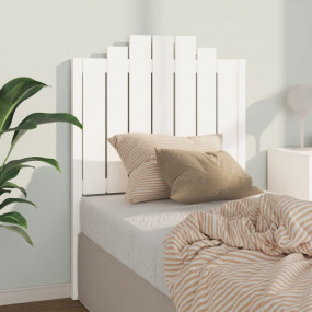 Bed Headboard White Solid pine wood Decorative Inlays