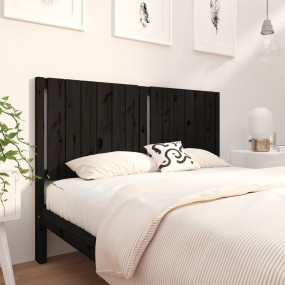 Bed Headboard Black Solid pinewood 57.3x1.6x39.4 in Bed...